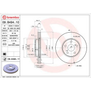 82 481 148 Bremsscheibe VA | TOYOTA Prius 09 | 09.B494.11