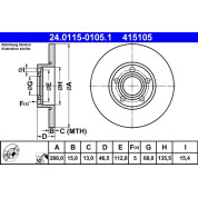 Bremsscheibe Audi S. 100/A4/A6 90-01 | 24.0115-0105.1