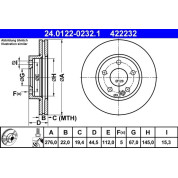 Bremsscheibe Db P. W169 A-Klasse | 24.0122-0232.1