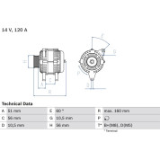 Lichtmaschine | OPEL Omega | 0 986 039 250
