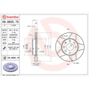 10 481 029M Bremsscheibe VA Brembo Max | OPEL Corsa 00 | 09.8635.75