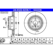 Bremsscheibe Bmw T. 3 2.0-3.0 05-13 Power Disc | 24.0322-0236.1