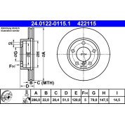 Bremsscheibe Bmw S. E36 92-/E46 316-320 | 24.0122-0115.1