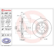 70 481 011 Bremsscheibe VA | CITROEN ZX,BX,Xsara,PEUG 86 | 09.4987.21
