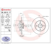 70 482 017 m.Radl. Bremsscheibe HA | CITROEN C4,PEUGEOT 207,307 00 | 08.9512.17