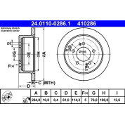 Bremsscheibe Hyundai T. Ix35 10-/Santa Fe 01 | 24.0110-0286.1