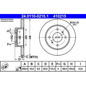 Bremsscheibe Nissan T. Almera 00-/Primera 90-02 | 24.0110-0215.1