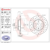 Bremsscheibe HA Xtra | OPEL Vectra,FIAT Croma,SAAB 02 | 08.9511.1X