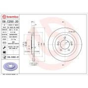 80 482 019 Bremsscheibe HA | HYUNDAI i40 11 | 08.C250.21