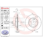 15 481 056 Bremsscheibe VA | MERCEDES W169,W245 04 | 09.8680.11