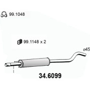 Mittelschalldämpfer | OPEL Corsa,Tigra 00 | 34.6099