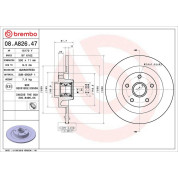 Bremsscheibe HA mit Radlager | RENAULT Laguna 07-15 | 08.A826.47