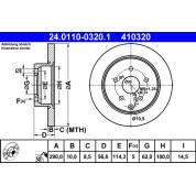 Bremsscheibe Toyota T. Corolla Verso 1,6-1,8/2,0-2,2 D-4D 04-09 | 24.0110-0320.1