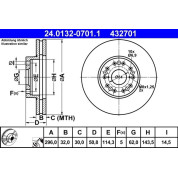Bremsscheibe Lexus P. Gs/Is/Sc 97-10 | 24.0132-0701.1