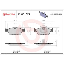 BREMBO Bremsklötze VA | BMW 3, Z3, Z4 90-07 | P 06 024