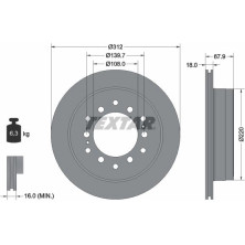 Bremsscheibe Toyota T. Land Cruiser 3.0 D-4D 10 | 92231003