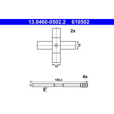ATE Zubehörsatz, Scheibenbremsbelag 13.0460-0502.2