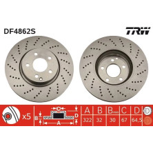 15 481 075 Bremsscheibe VA | MERCEDES W204,W212 07 | DF4862S