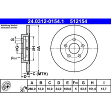Bremsscheibe Ford T. Mondeo 1.8-3.0 00-07 Power Disc | 24.0312-0154.1