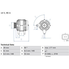 Lichtmaschine | DACIA | 0 986 083 190