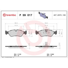 BREMBO Bremsklötze VA | OPEL Astra, Kadett, Vectra 91-05 | P 59 017