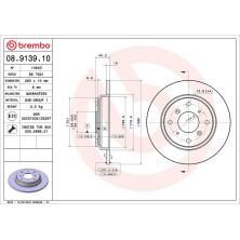 86 482 008 Bremsscheibe HA | HONDA Accord,Prelude 90 | 08.9139.10