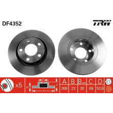 17 482 015 Bremsscheibe HA | AUDI A6 quattro,VW Passat 4motion 98 | DF4352