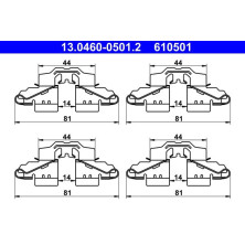 ATE Zubehörsatz, Scheibenbremsbelag 13.0460-0501.2