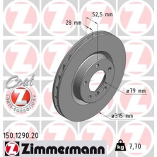 ZIMMERMANN Bremsscheibe 150.1290.20 Coat Z