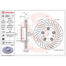 Bremsscheibe VA re PORSCHE PRIME LINE - UV Coated 09.D931.11