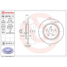 Bremsscheibe HA | LEXUS CT TOYOTA Urban Cruiser 07-16 | 08.D416.11