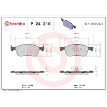 BREMBO Bremsklötze VA | FORD Fiesta 17 | P 24 210