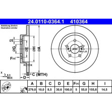 Bremsscheibe Toyota T. Urban Cruiser 1.4 D-4D 4Wd 09-14 | 24.0110-0364.1
