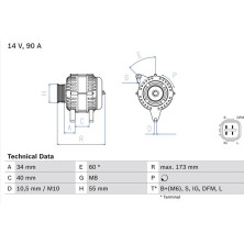 Lichtmaschine | TOYOTA Corolla, Avensis | 0 986 046 110