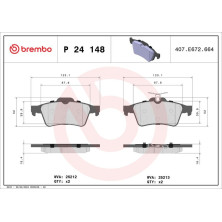 BREMBO Bremsklötze Xtra HA | FORD C-Max, Focus VOLVO V40 06 | P 24 148X