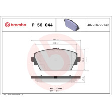 BREMBO Bremsklötze VA | NISSAN Almera, Primera 98-06 | P 56 044