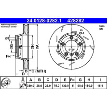 Bremsscheibe Porsche T. Panamera 3.0-4.8 09-16 Le 24.0128-0282.1 Bremsscheibe Porsche T. Panamera 3.0-4.8 09-16 Le 24.0128-0282.1