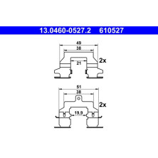 ATE Zubehörsatz, Scheibenbremsbelag 13.0460-0527.2 ATE Zubehörsatz, Scheibenbremsbelag 13.0460-0527.2