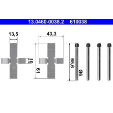ATE Zubehör, Bremsbeläge 13.0460-0038.2 ATE Zubehör, Bremsbeläge 13.0460-0038.2