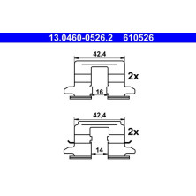 ATE Zubehörsatz, Scheibenbremsbelag 13.0460-0526.2 ATE Zubehörsatz, Scheibenbremsbelag 13.0460-0526.2