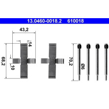 ATE Zubehör, Bremsbeläge 13.0460-0018.2 ATE Zubehör, Bremsbeläge 13.0460-0018.2
