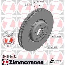 ZIMMERMANN Bremsscheibe 150.2936.32 ZIMMERMANN Bremsscheibe 150.2936.32