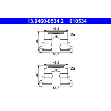 ATE Zubehörsatz, Scheibenbremsbelag 13.0460-0534.2 ATE Zubehörsatz, Scheibenbremsbelag 13.0460-0534.2
