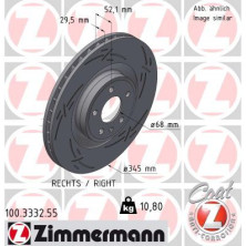ZIMMERMANN Bremsscheibe 100.3332.55 ZIMMERMANN Bremsscheibe 100.3332.55