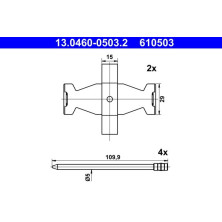 ATE Zubehörsatz, Scheibenbremsbelag 13.0460-0503.2 ATE Zubehörsatz, Scheibenbremsbelag 13.0460-0503.2