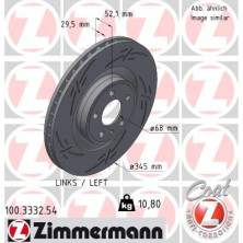 ZIMMERMANN Bremsscheibe 100.3332.54 ZIMMERMANN Bremsscheibe 100.3332.54