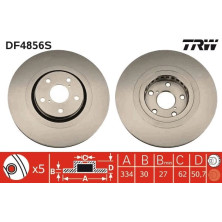 82 481 136 Bremsscheibe VA re LEXUS GS 05 TRW SINGLE DF4856S 82 481 136 Bremsscheibe VA re LEXUS GS 05 TRW SINGLE DF4856S