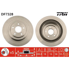 Bremsscheibe Subaru T. Impreza 00- Wrx/Legacy 03- 3.0 | DF7328