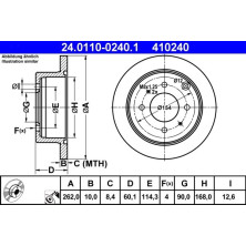 Bremsscheibe Mitsubishi T. Galant/Lancer/Space Wagon 1.6-2.5 91 | 24.0110-0240.1