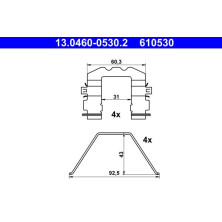 ATE Zubehörsatz, Scheibenbremsbelag 13.0460-0530.2 ATE Zubehörsatz, Scheibenbremsbelag 13.0460-0530.2